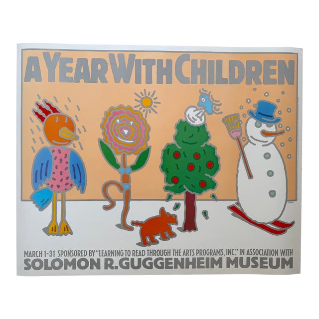Seymour Chwast, a Year With Children – Guggenheim Museum Exhibition Poster, 1985 For Sale
