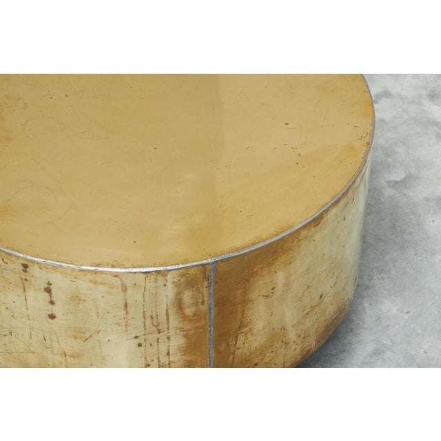 Handmade Coffee Table in Patinated Brass, 1970s For Sale - Image 6 of 12