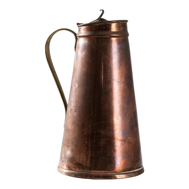 Antique French Copper Jug For Sale
