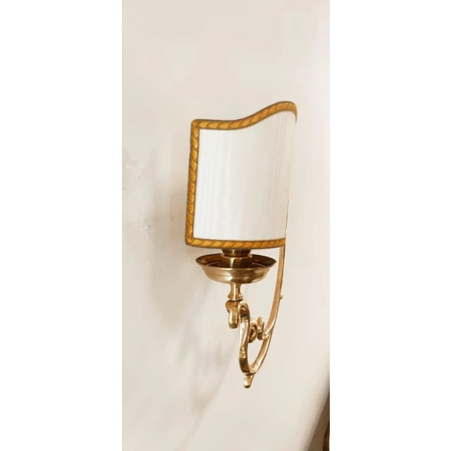 Crushed Right Brass Wall Light with Fan For Sale - Image 4 of 10