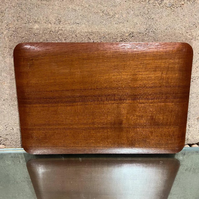 1970s 1970s Teak Barware Rectangular Serving Tray For Sale - Image 5 of 6