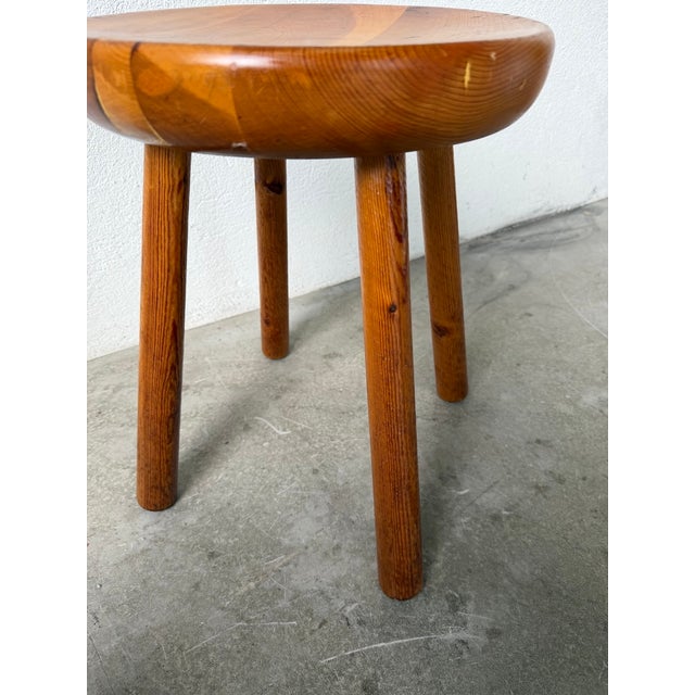 Pine Stool attributed to Charlotte Perriand for Les Arcs, 1960s For Sale - Image 16 of 18