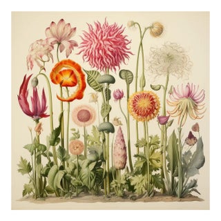 20' X 20' 'Flowers' Botanical Floral Print #16 - 'Hortus Floridus' Style, Unframed For Sale
