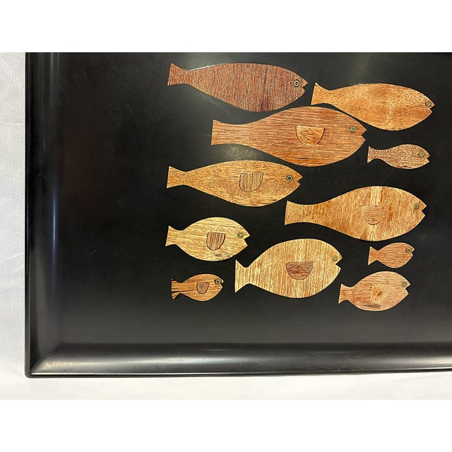Mid-Century Modern Mid Century Modern 'Couroc of Monterey' Inlaid Wood Fish Serving Tray For Sale - Image 3 of 16