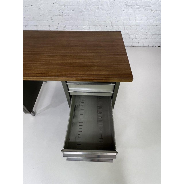 Metal Vintage Industrial Metal and Wood Desk from Remington Rand, 1950s For Sale - Image 7 of 11