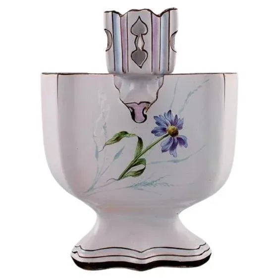 Antique Faience Flower or Herb Pot by Emile Gallé for St. Clement, Nancy For Sale - Image 9 of 9