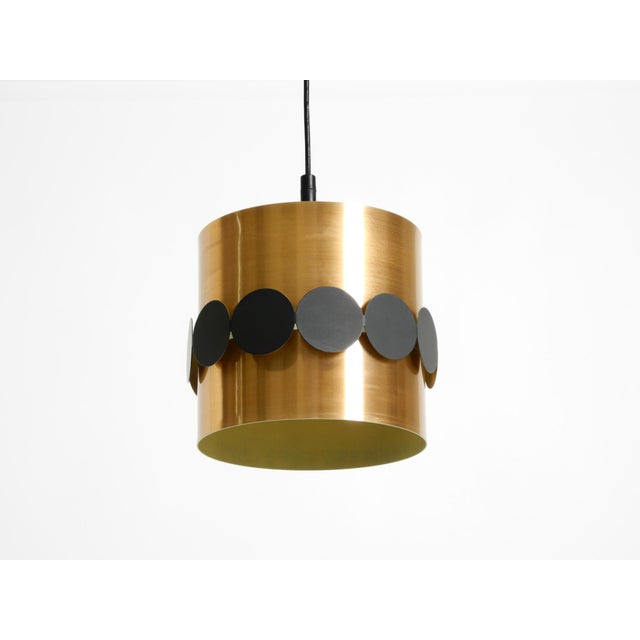 Mid-Century Modern Original 1960s Space Age Pendant Lamp by Doria, Made of Copper-Anodized Aluminum and Black and White Lacquered Metal from Doria Leuchten For Sale - Image 3 of 18