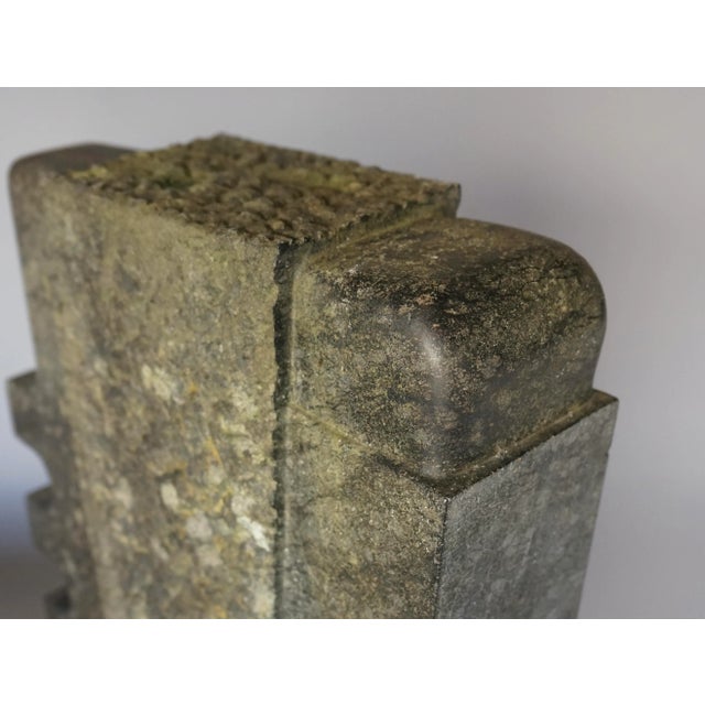 Black Abstract Brutalist Stone Sculpture, 1970s For Sale - Image 8 of 9