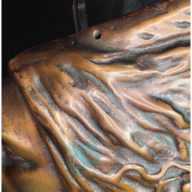 1920s Antique Bronze Plaque of a Native American Warrior For Sale - Image 5 of 10