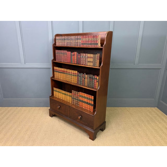 Victorian Mahogany Waterfall Open Bookcase, 1880 For Sale - Image 6 of 15