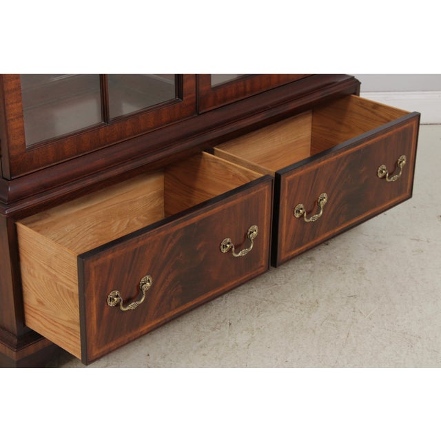Wood Henkel Harris Model 2303 Double Door Mahogany Display Cabinet For Sale - Image 7 of 18