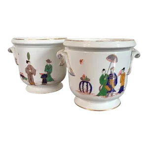 19th Century French St. Cloud Kakiemon Porcelain Bottle Coolers - A Pair