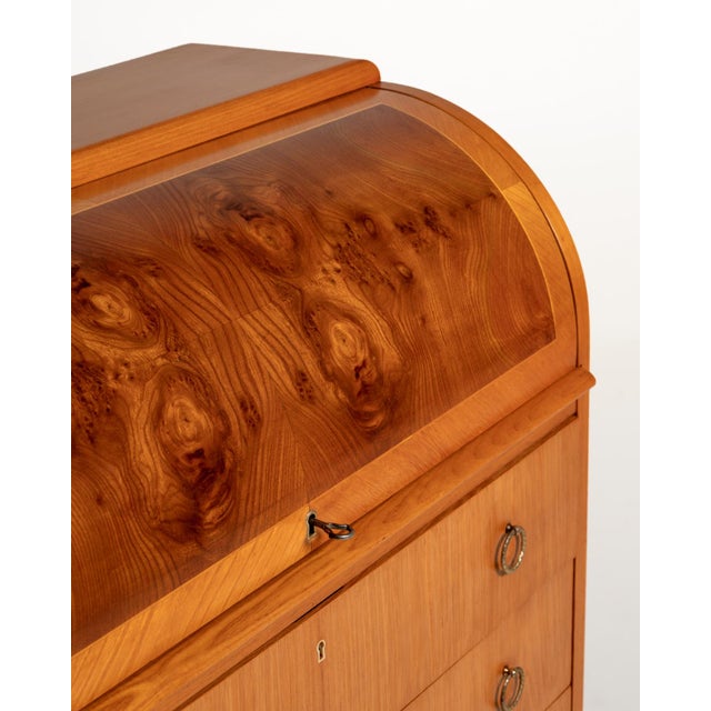 Scandinavian Secretaire in Elm and Root, 1950s For Sale - Image 14 of 16