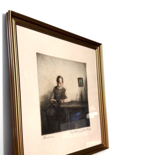 Peter Ilsted (1861–1933), “Hendrik”, Opus 43, 1924. Atmospheric colour mezzotint depicting a seated man reading at a...