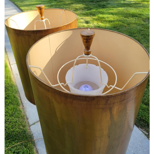 1960s Oversized Rembrandt Reflector Lamps With Metallic Copper Shades For Sale - Image 12 of 15