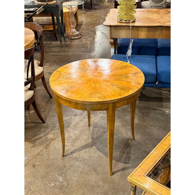 19th C. German Biedermeier Walnut Table For Sale - Image 4 of 5