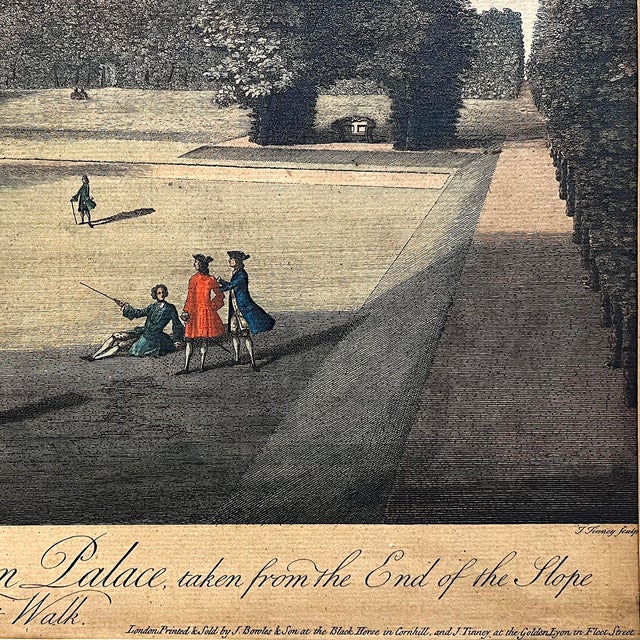 Kensington Palace South View Early 19th Century Hand-Colored Engraving by Tinney For Sale - Image 6 of 13