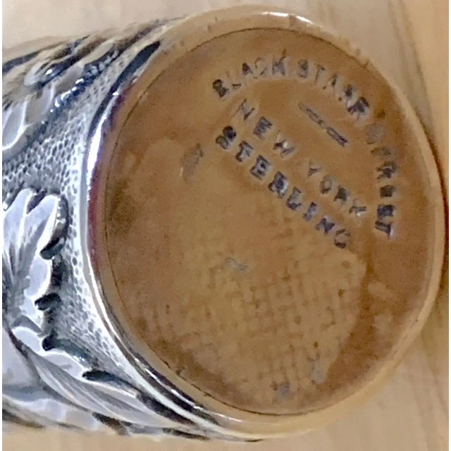 Large Dominick & Haff aesthetic sterling perfume or flask with dragon fly, a choice example, a tall profusely repoused...