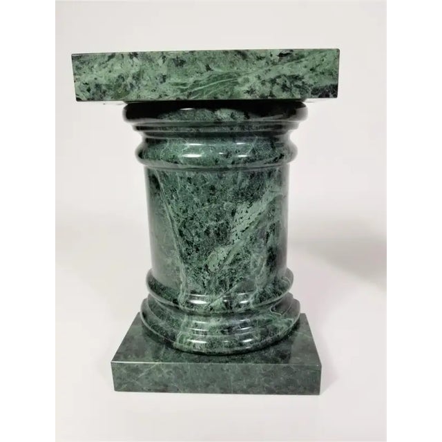 1980s Green Marble Bookends- a Pair For Sale - Image 10 of 13
