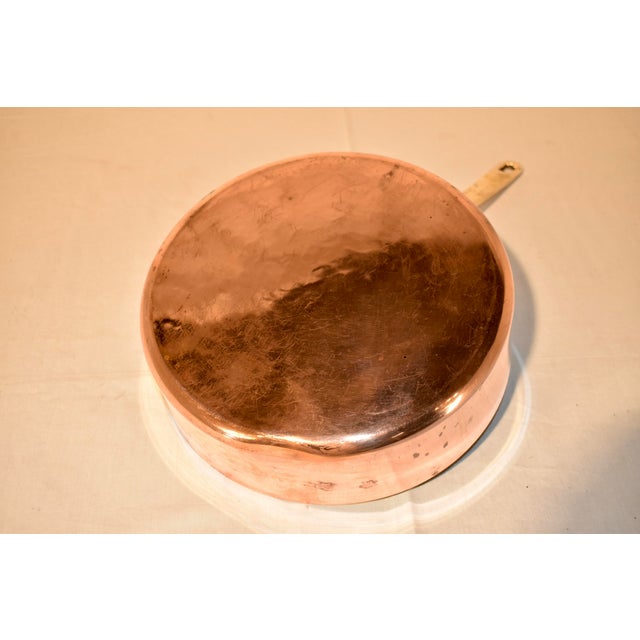 French Provincial French Copper Saute Pan, Circa 1950's For Sale - Image 3 of 6