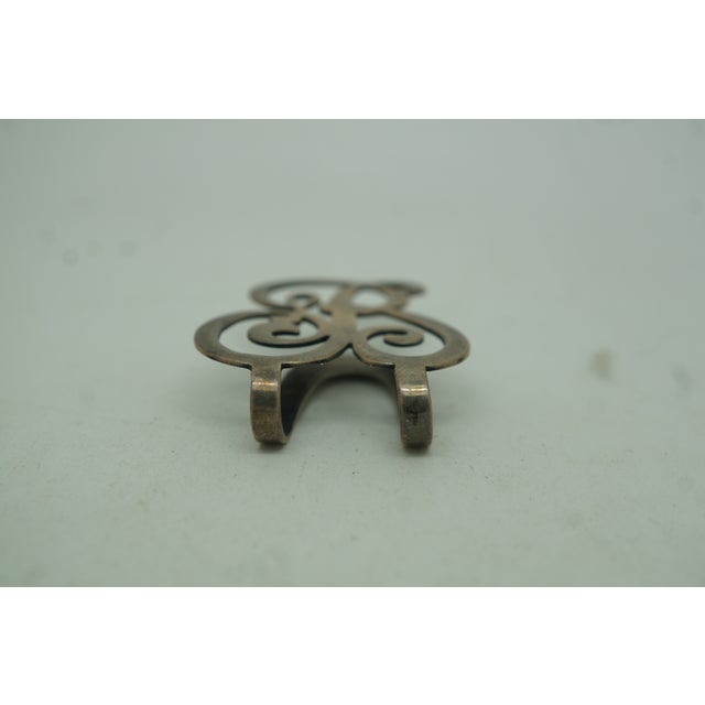 Early 20th Century Antique Sterling Silver Letter B Money Clip Bookmark Napkin Holde For Sale - Image 5 of 10