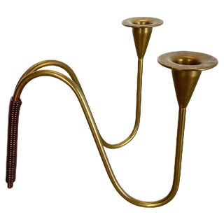Sculptural Brass Candleholder by Günter Kupetz for WMF, Germany, 1950s For Sale