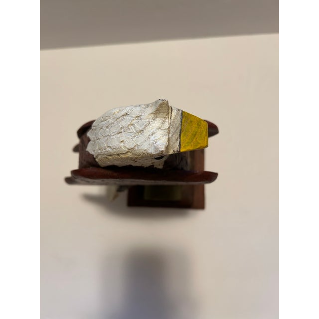 American Eagle Wood Folk Art Statue For Sale - Image 4 of 12