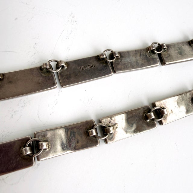 Silver Mexican Sterling Silver, Turquoise and Abalone Necklace and Bracelet Set For Sale - Image 8 of 8