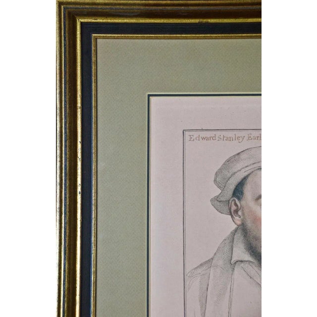 Late 18th Century 18th C. Portrait of Edward Stanley From Henry VIII's Court After Holbein Drawing, 1793 For Sale - Image 5 of 5