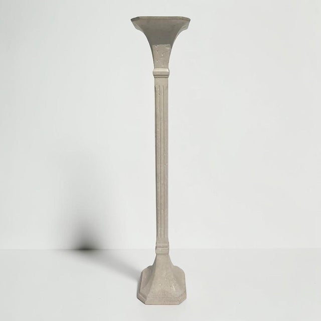 Beautiful vintage travertine floor lamp. This lamp is made of solid stone, it is very heavy and sturdy. Beautiful ivory...
