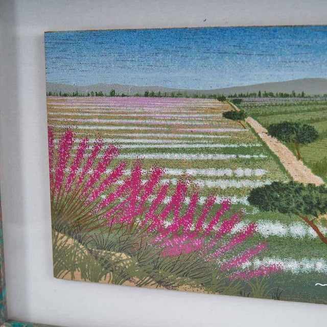 Modern Mita Romano, Flower Field, 20th Century, Tempera on Panel For Sale - Image 3 of 5