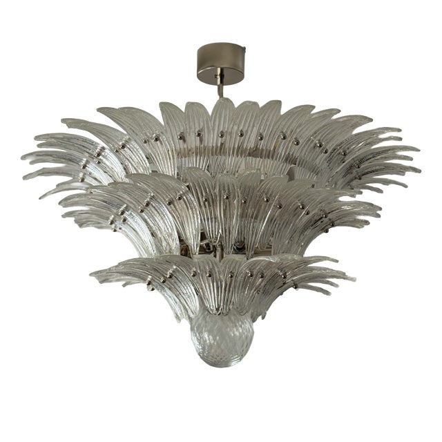 Bold Eclectic Murano Feather Chandelier, 2010 For Sale