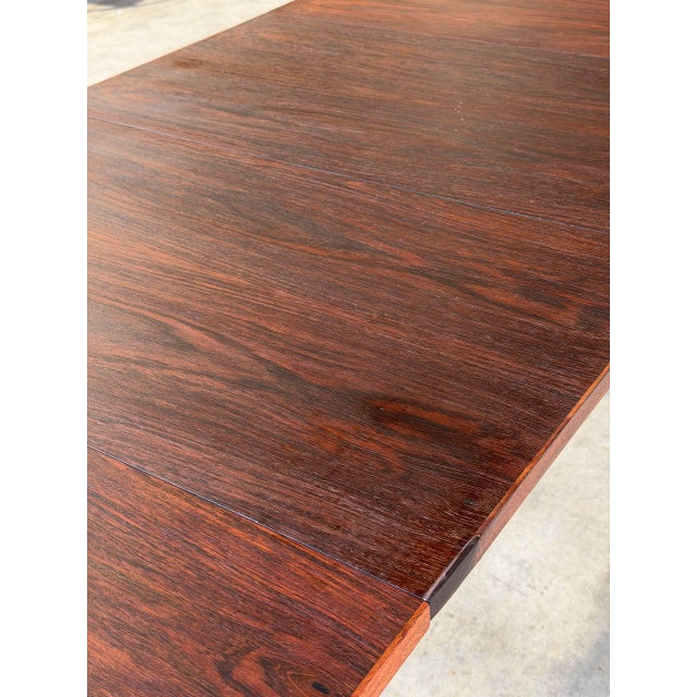 Rosewood Dining Table Extendable Draw Round Leaf Denmark Mid-Century Modern 1960s For Sale In Los Angeles - Image 6 of 13
