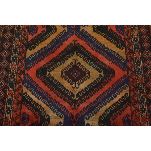 Baloch Rug 5' X 10'4'' Red Wool Vintage Hand-Knotted Oriental Carpet For Sale In Philadelphia - Image 6 of 15
