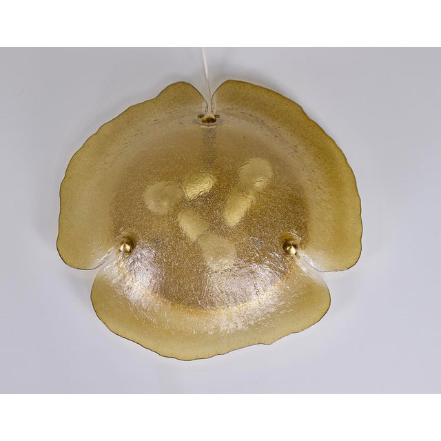 Metal Amber Murano Glass Ceiling Light, 1970s For Sale - Image 7 of 12