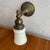 Metal Antique Industrial Brass Wall Sconce With Frosted Glass Shade For Sale - Image 7 of 13