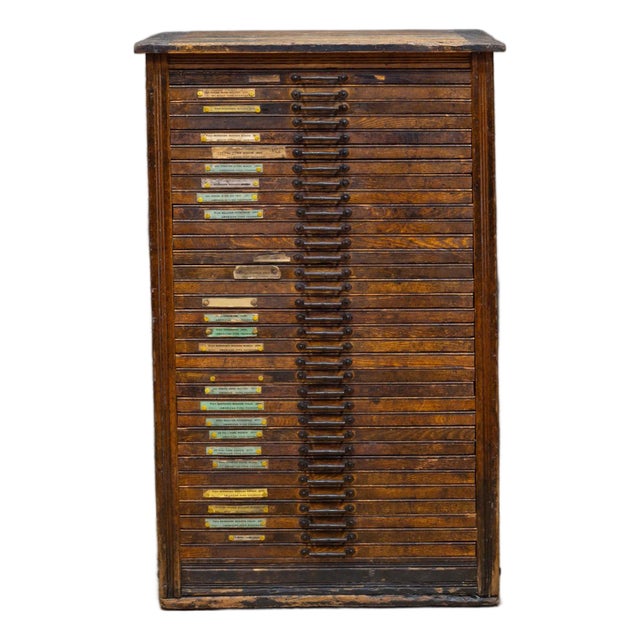 Antique 36 Drawer Printer's Typeset Industrial Cabinet c.1910-1920 For Sale