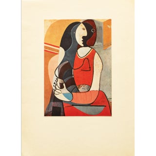 1960s After Pablo Picasso, "Seated Woman" Period Full-Color Print For Sale