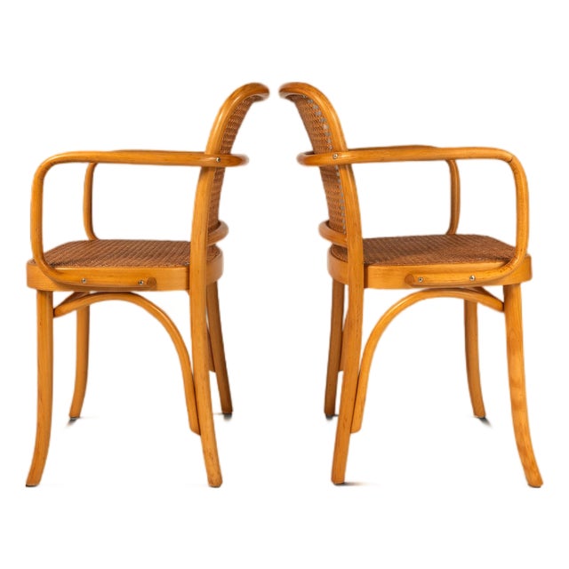 Set of Two (2) Bentwood Model 811 "Prague" Dining Chairs by Josef Frank & Josef Hoffmann for Stendig, Poland, C. 1960s For Sale