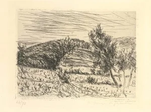 La colline de Sainte Anne - Original Etching by Dunoyer de Segonzac - 1925 1925