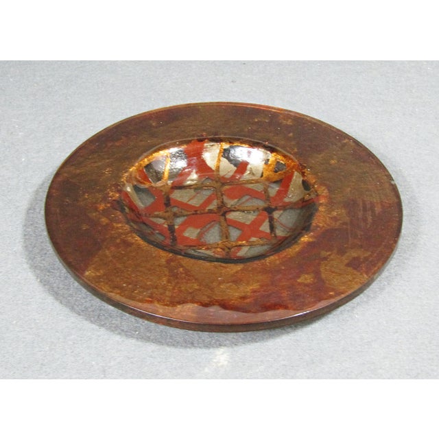 Signed Tony Evans Glass on Copper Art Glass Bowl For Sale In Austin - Image 6 of 9