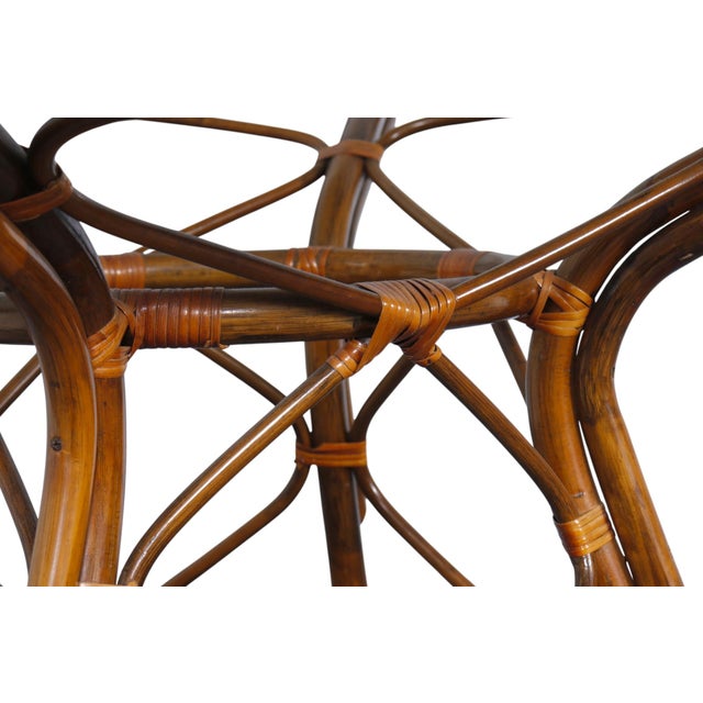 1980s 1980s Bamboo and Glass Dining Table For Sale - Image 5 of 6