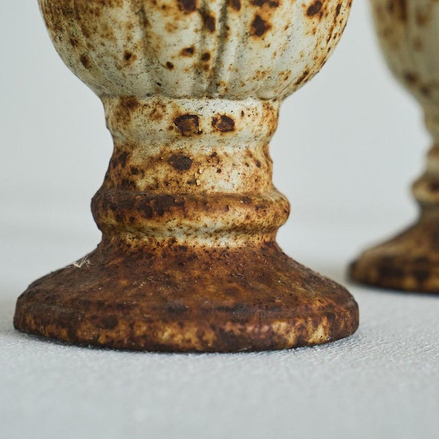 Metal Antique Patinated Cast Iron Pinecone Finials, 1890s, Set of 2 For Sale - Image 7 of 9