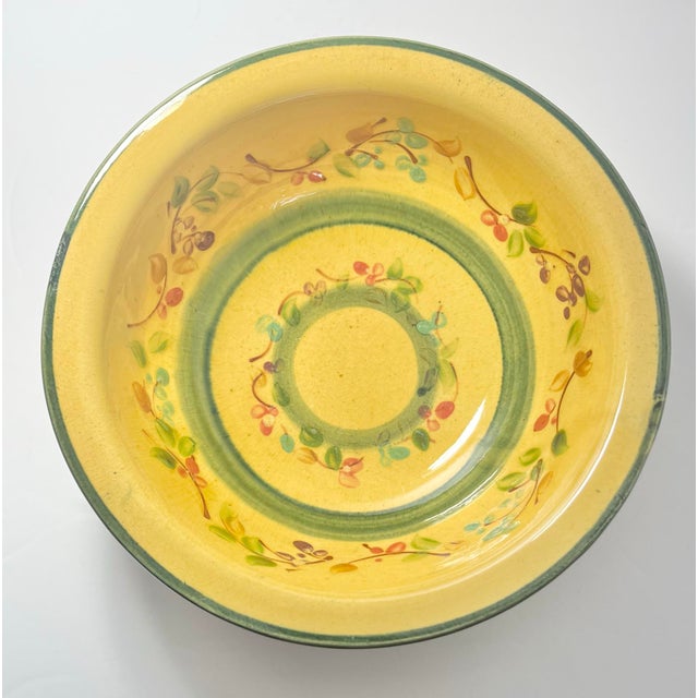Terre e Provence Yellow & Green Earthenware Serving Bowl 9 1/2” Excellent condition. No chips, cracks, or fleabites....