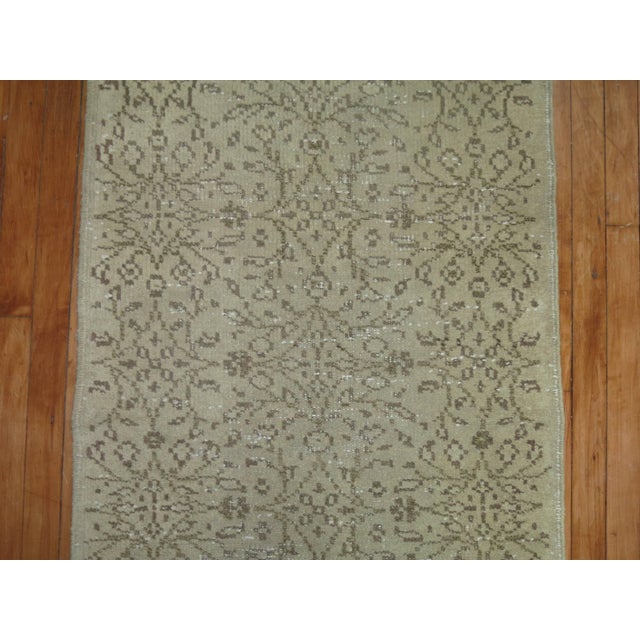 Modern Neutral 20th Century Brown Beige Turkish Runner For Sale - Image 3 of 6