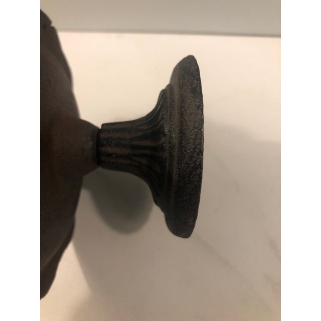 Late 20th Century Vintage Cast Iron Bird Bath Decorative Bowl on Pedestal For Sale - Image 5 of 7