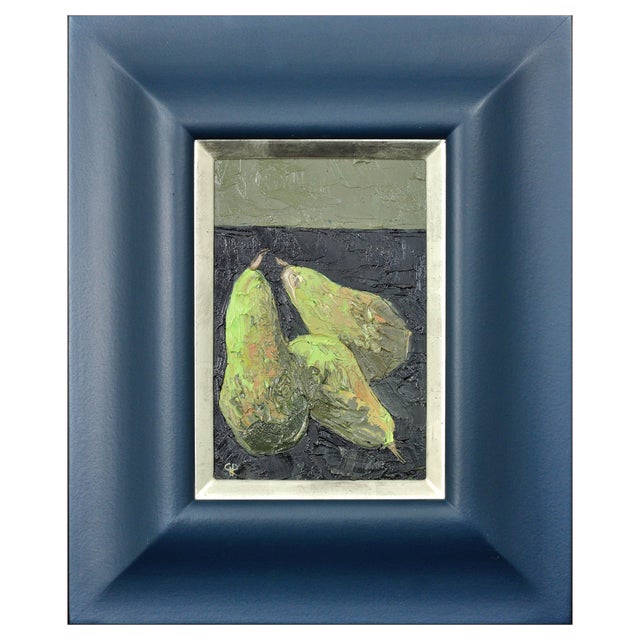 Gwilym Prichard, Three Pears, Impasto Oil Painting, 2011 For Sale