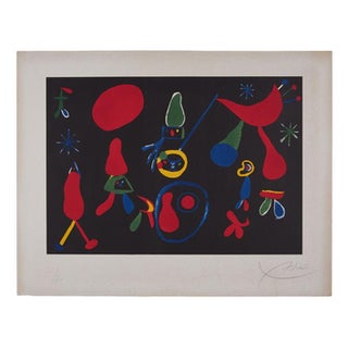 Joan Miró, Composition, Colored Lithograph For Sale