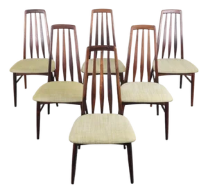 Mid 20th Century Set of Six Nils Koefoed "Eva" Highback Dining Chairs in Rosewood