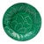 French Green Majolica Leaves Plate Clairefontaine , Circa 1890 For Sale